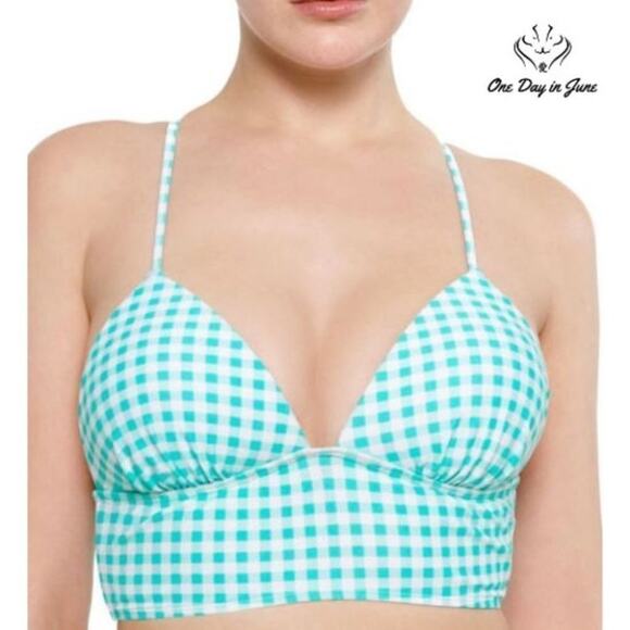 Arizona Jean Co. Smocked Bandeau Juniors Bikini Top Size L - Picture 1 of 2